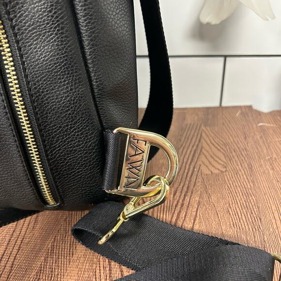 FAWN Design Black Faux Leather Diaper Bag Backpack Crossbody Gold Hardware main image 10